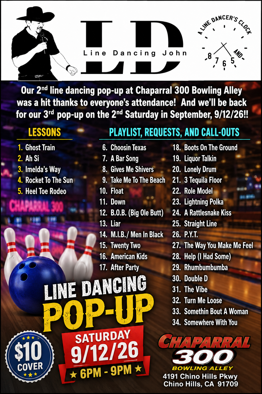 Line Dancing Pop-ups